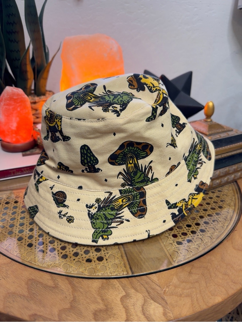 Frog & Mushroom Bucket Hat Cottagecore Whimsigoth Naturecore Unisex